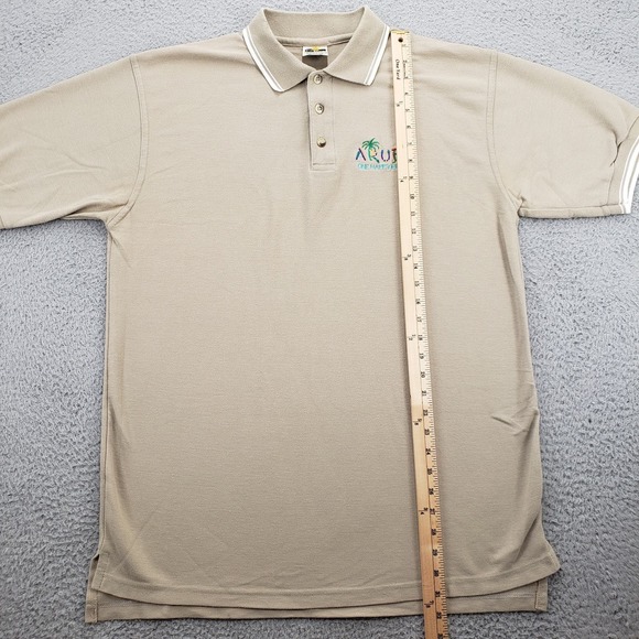 Coco Beach Shirt Mens XL Brown Aruba‎ Short Sleeve Beach Golf Polo - Picture 13 of 14